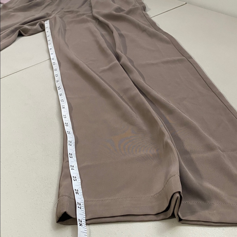 Wide Leg High-Waist Trousers - Taupe - Picture 10 of 15